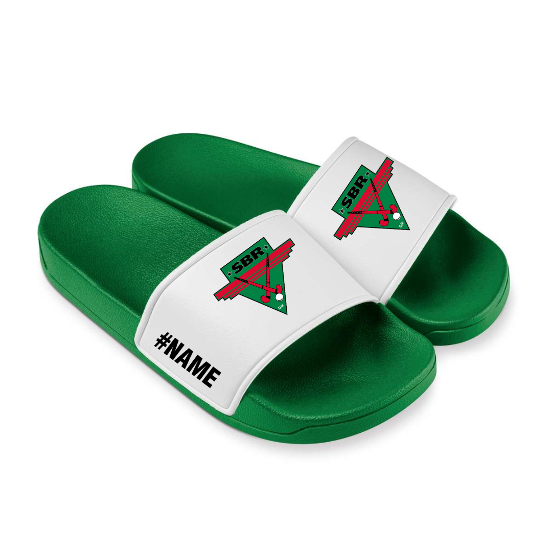 SBR - Badelatschen Grün/ Weiß