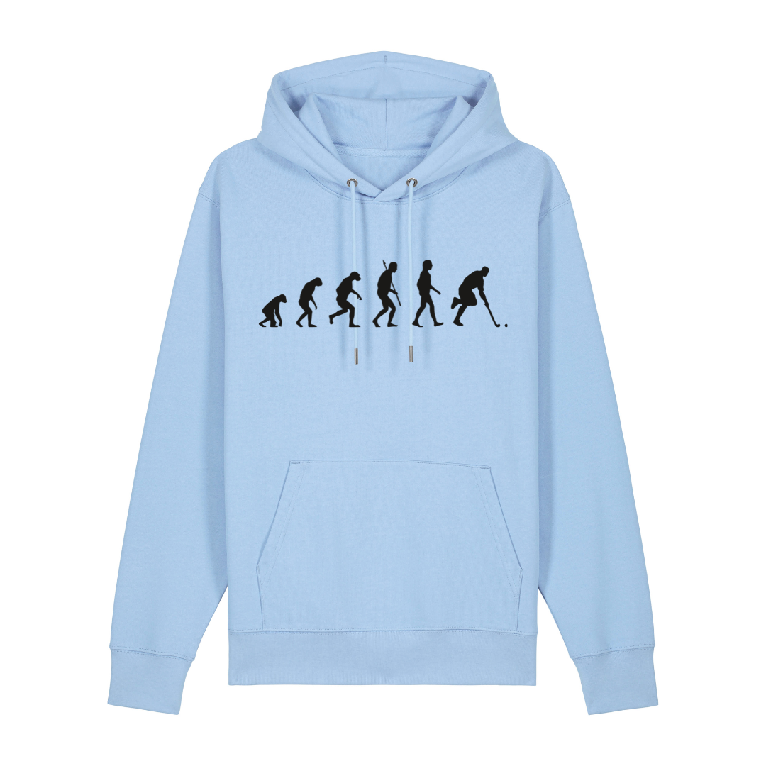 OurEvolution Hoodie Blue Ice mit Schwarzer Schrift