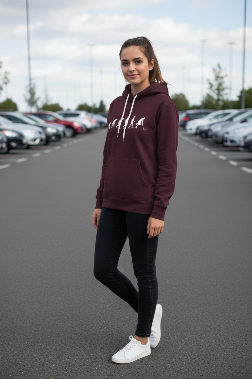 OurEvolution Hoodie Red Brown mit Weißer Schrift