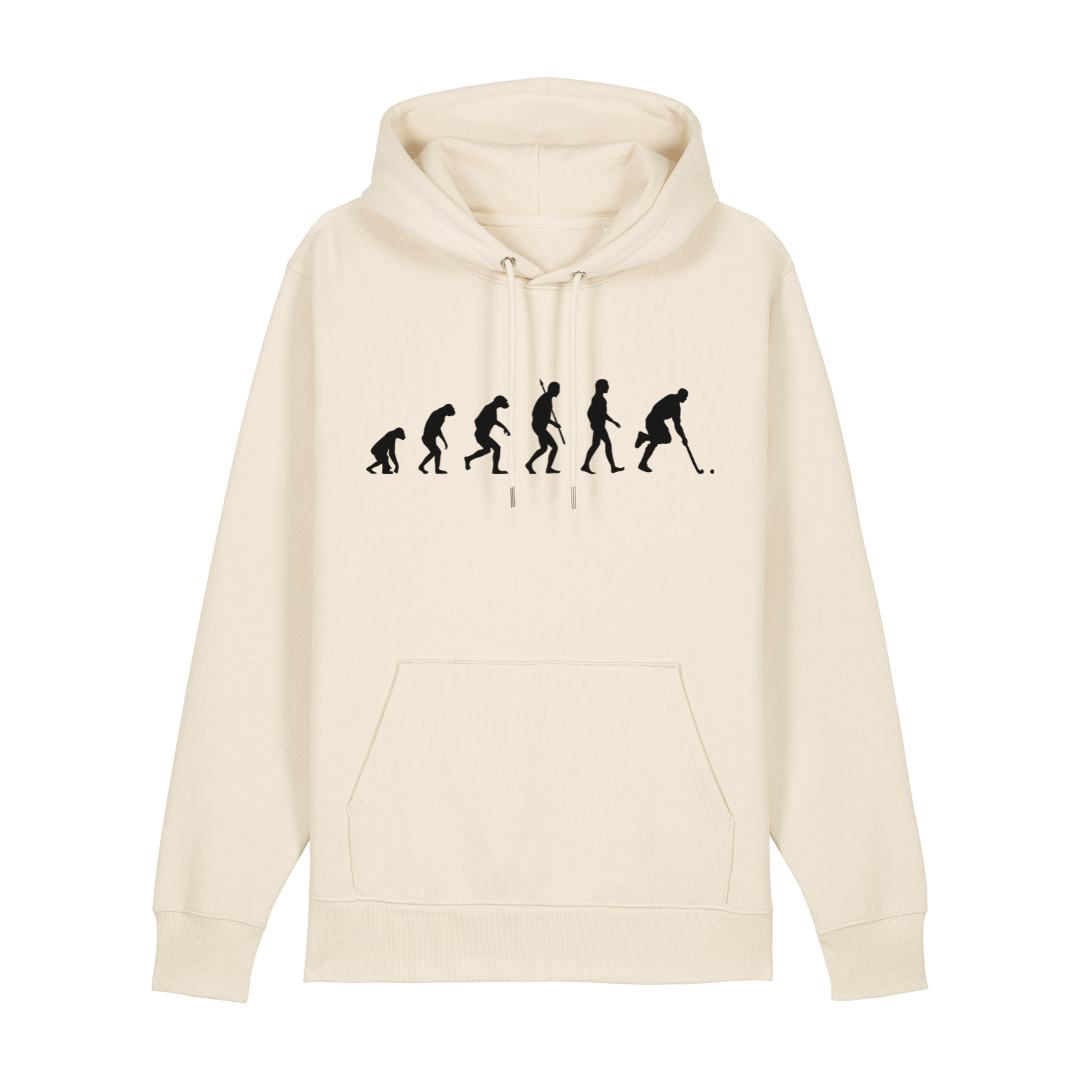 OurEvolution Hoodie Natural Raw mit Schwarzer Schrift