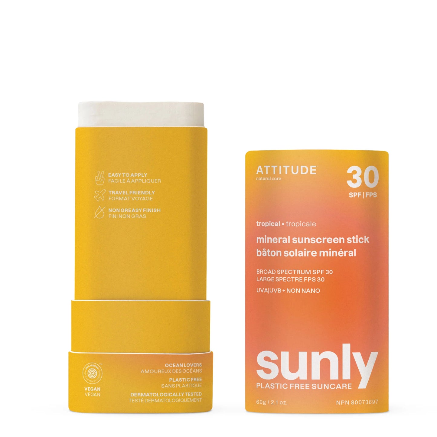 Attitude - Plastic-free mineral sunscreen stick SPF 30 Tropical