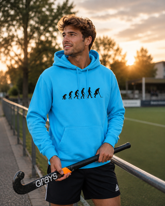 OurEvolution Hoodie Aqua Blue mit Schwarzer Schrift