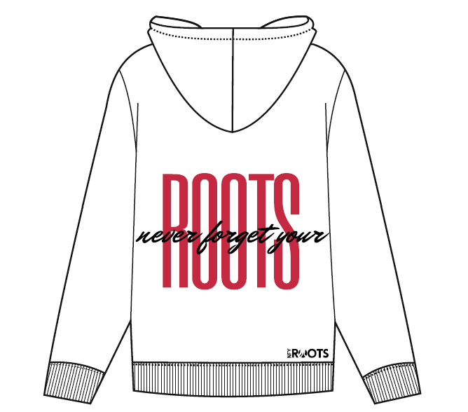 Roots - Hoodie Weiß&Hibiscus